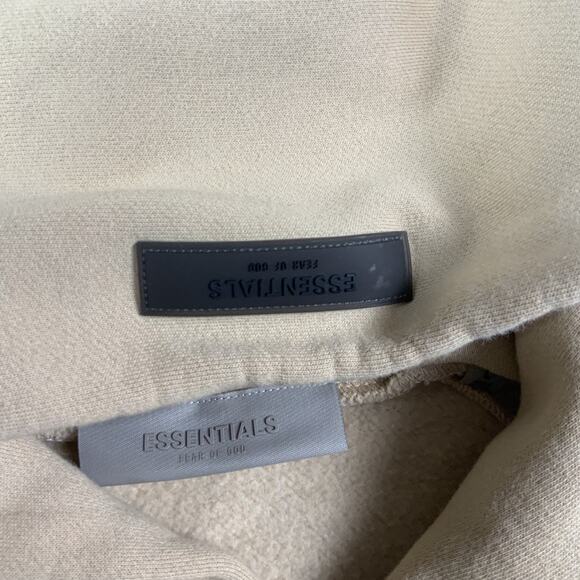 Fear Of God Essentials Hoodie Mens Large Beige FOG Streetwear Oversized Heavy - Picture 4 of 9